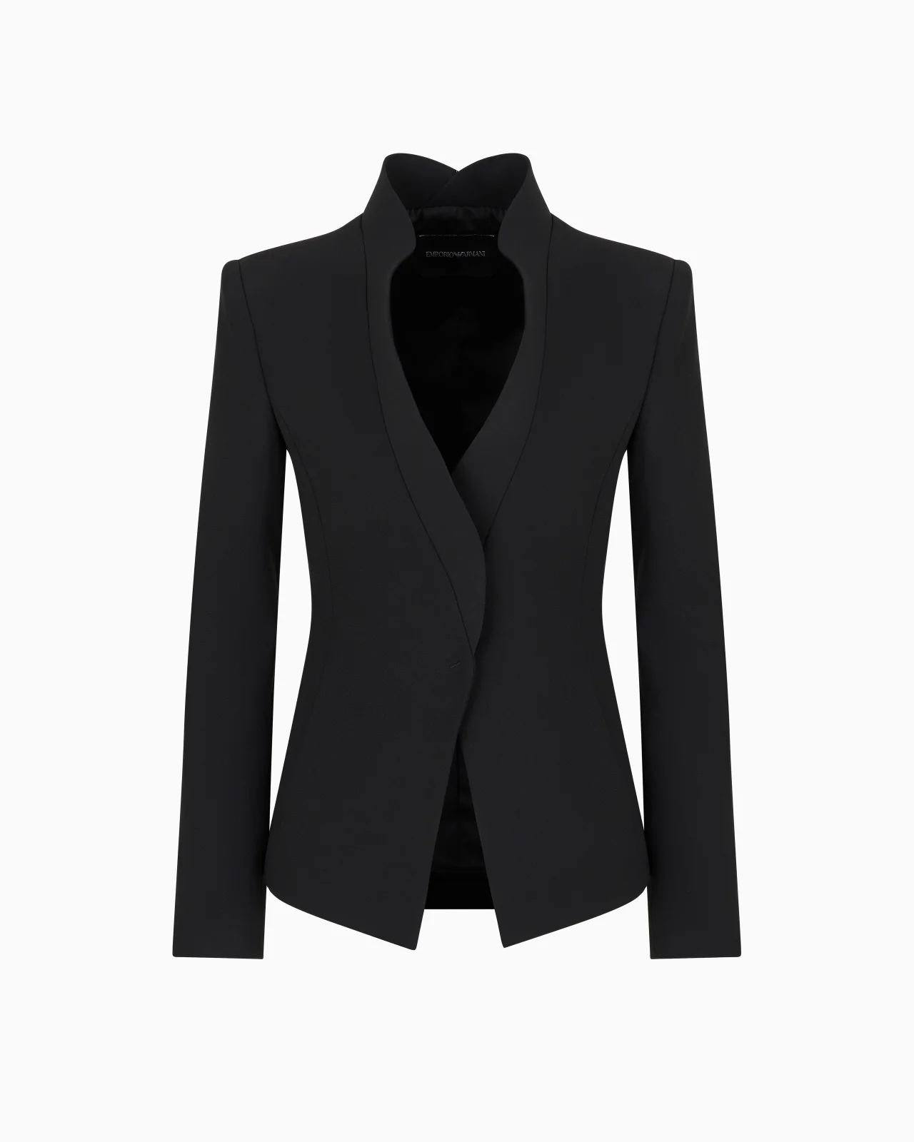Crêpe cady jacket with ruffle-effect contoured edges - 1
