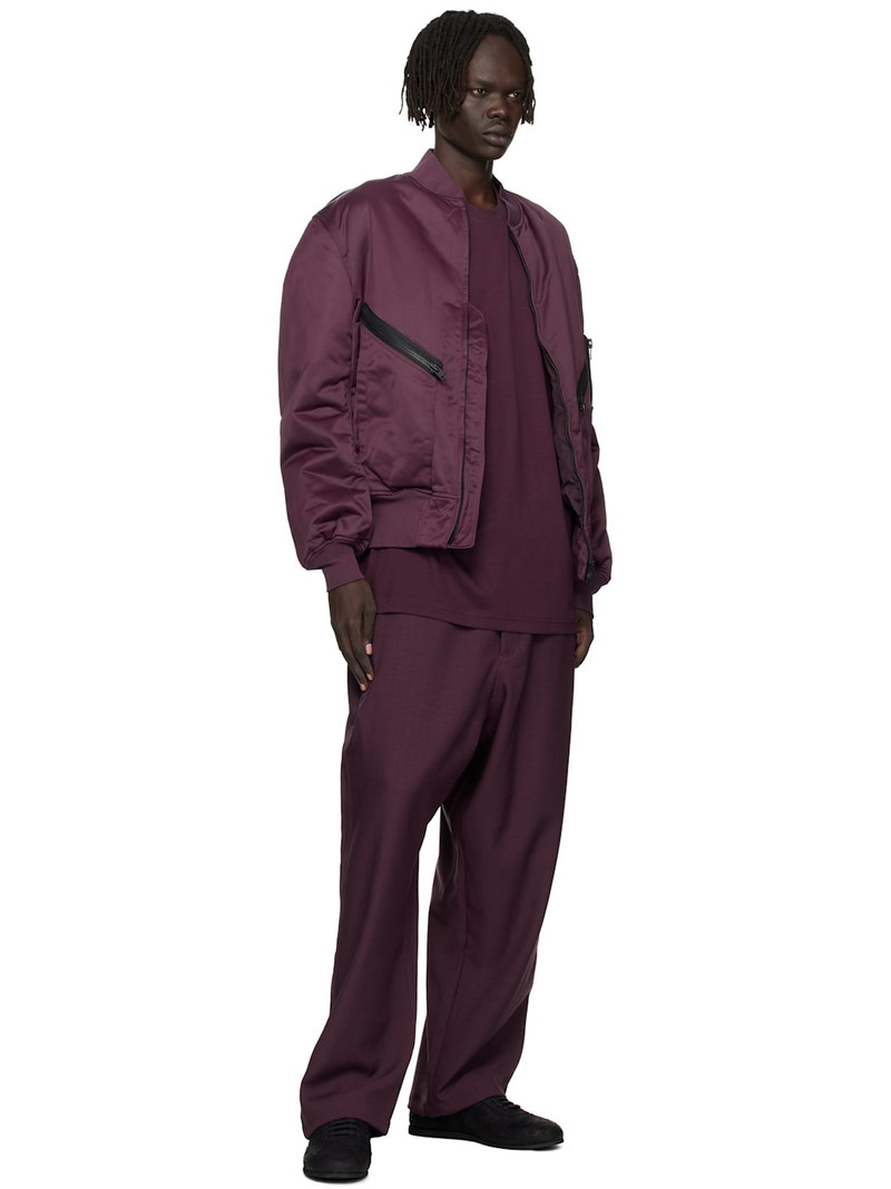 Y-3 Burgundy Insulated Bomber Jacket outlook
