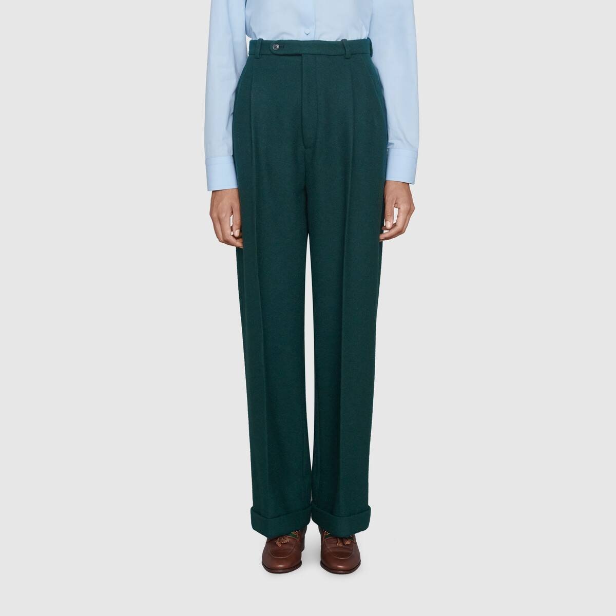 Felted wool wide-leg pant - 3