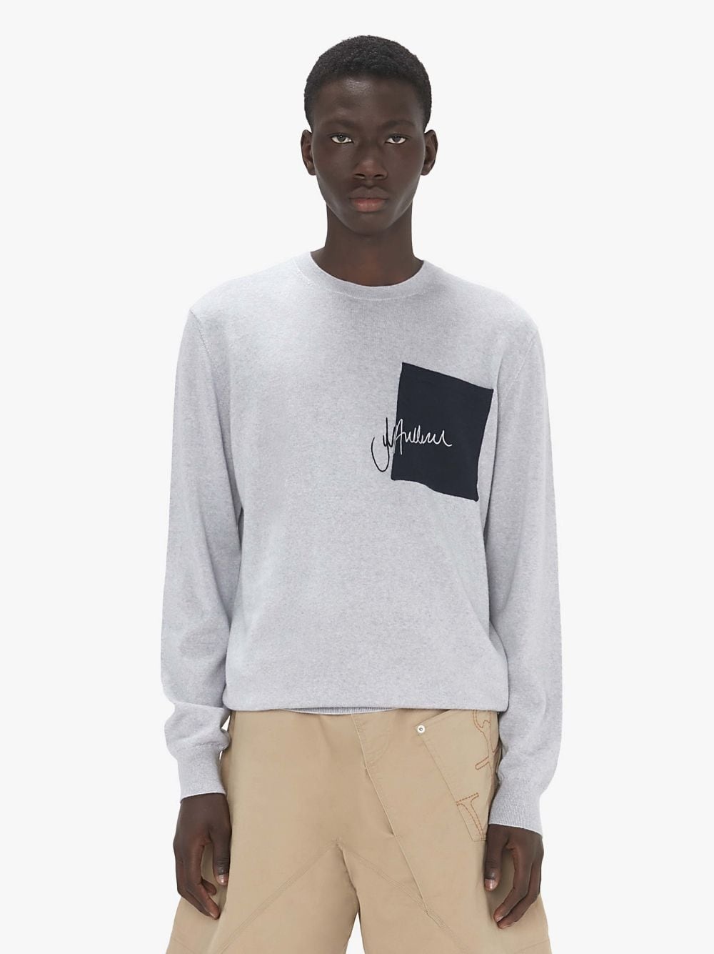 【送料&関税込】J.W. Anderson Crewneck Jumper Striped Patchpocket Crewneck Jumper in Pink/Red – SVRN
