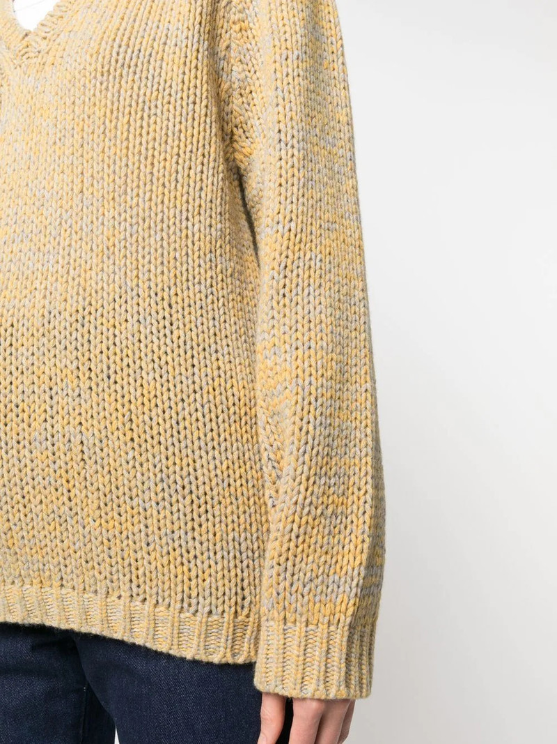 virgin wool V-neck jumper 5