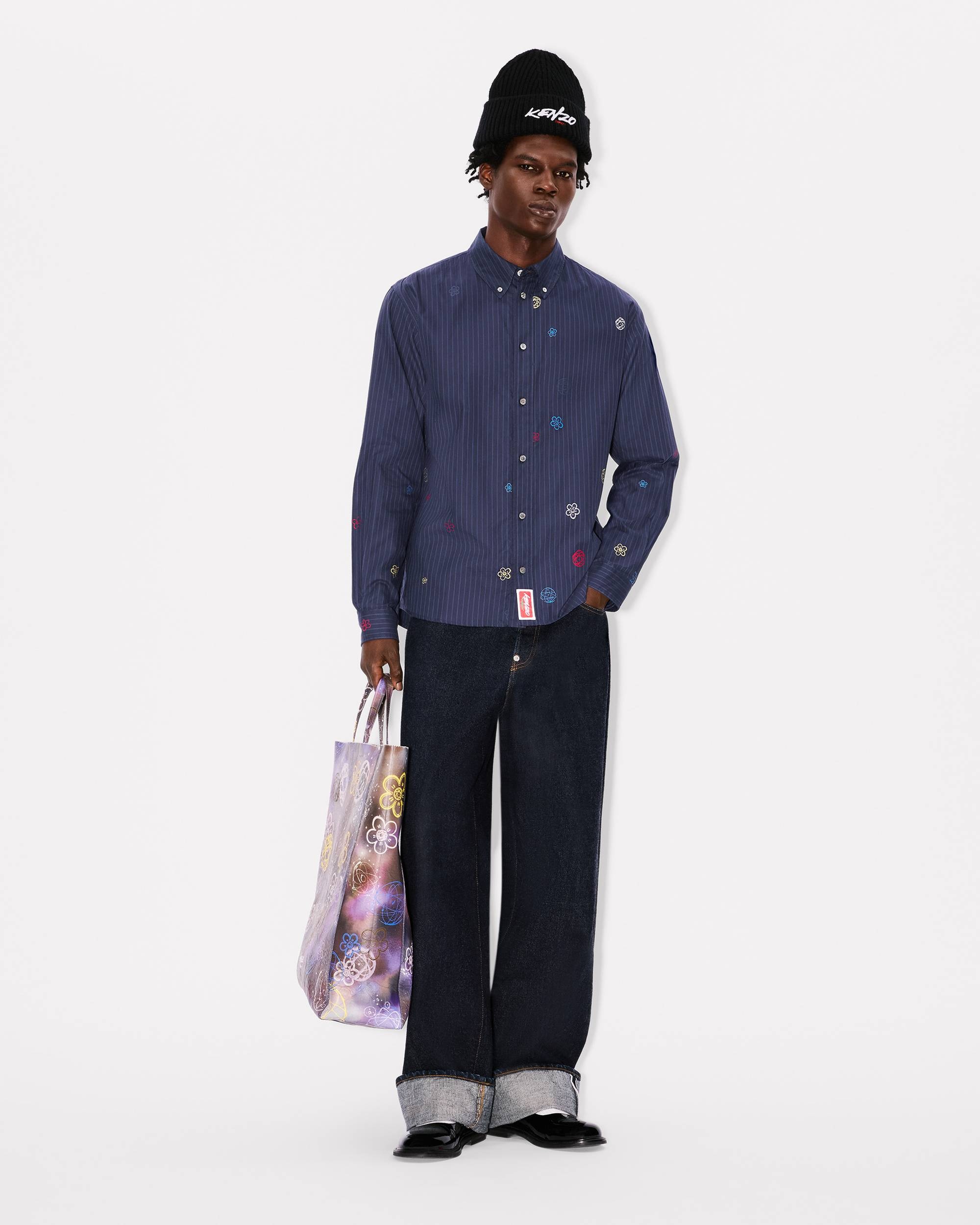 'Kenzo x Futura 2000' embroidered casual shirt in cotton poplin - 5