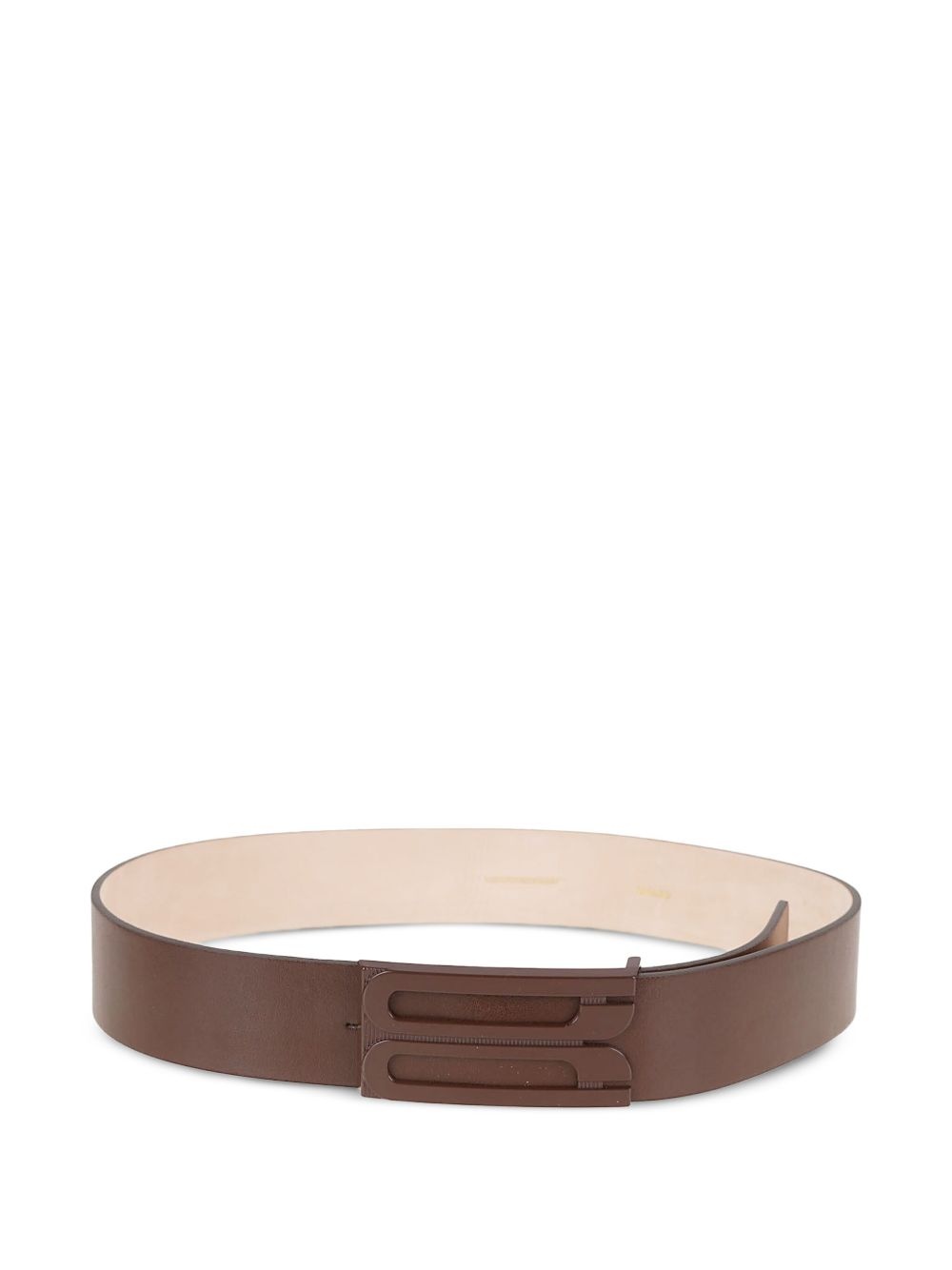 logo-plaque leather belt - 2