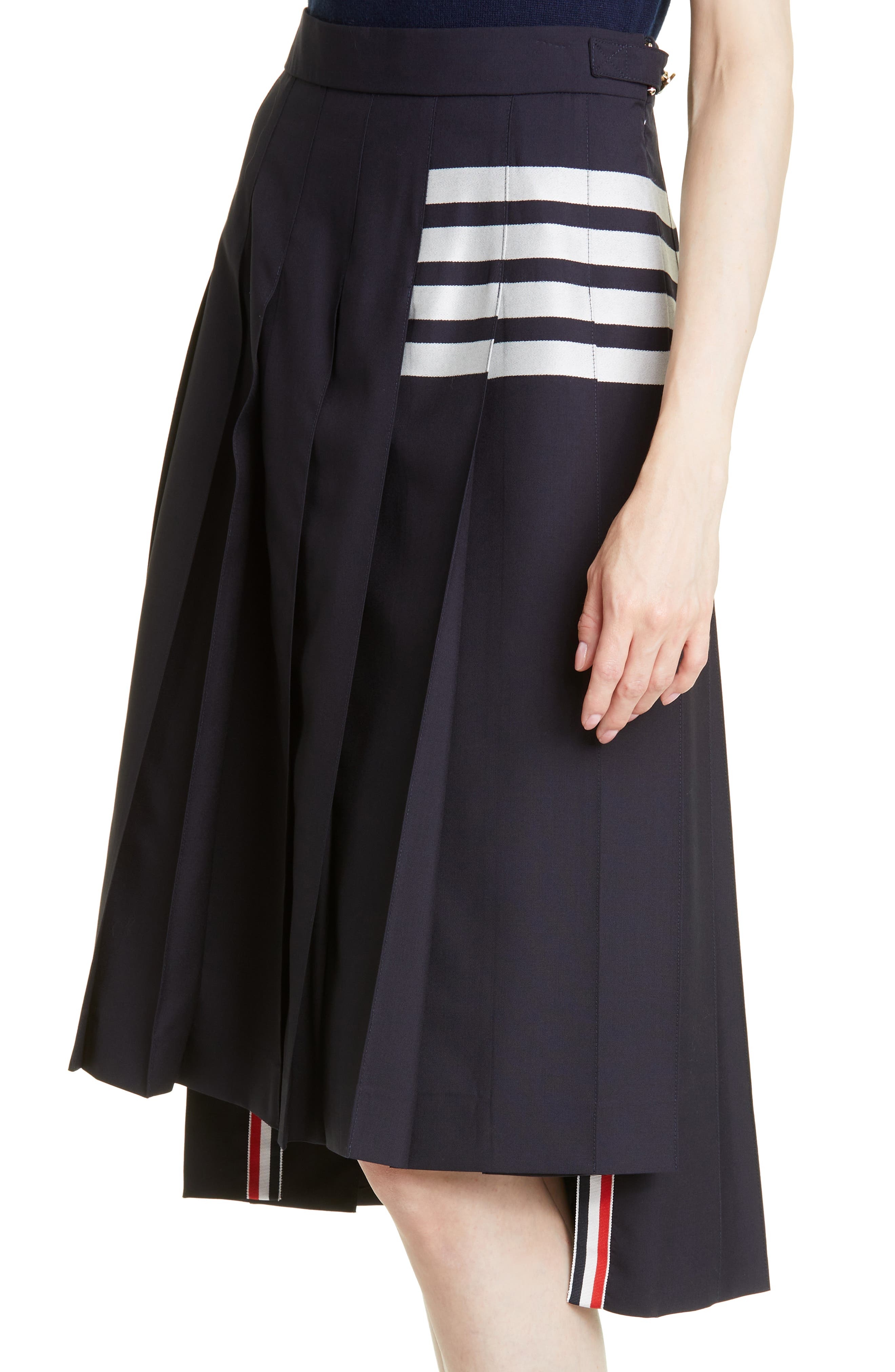 Drop Back Pleated Wool Skirt - 5