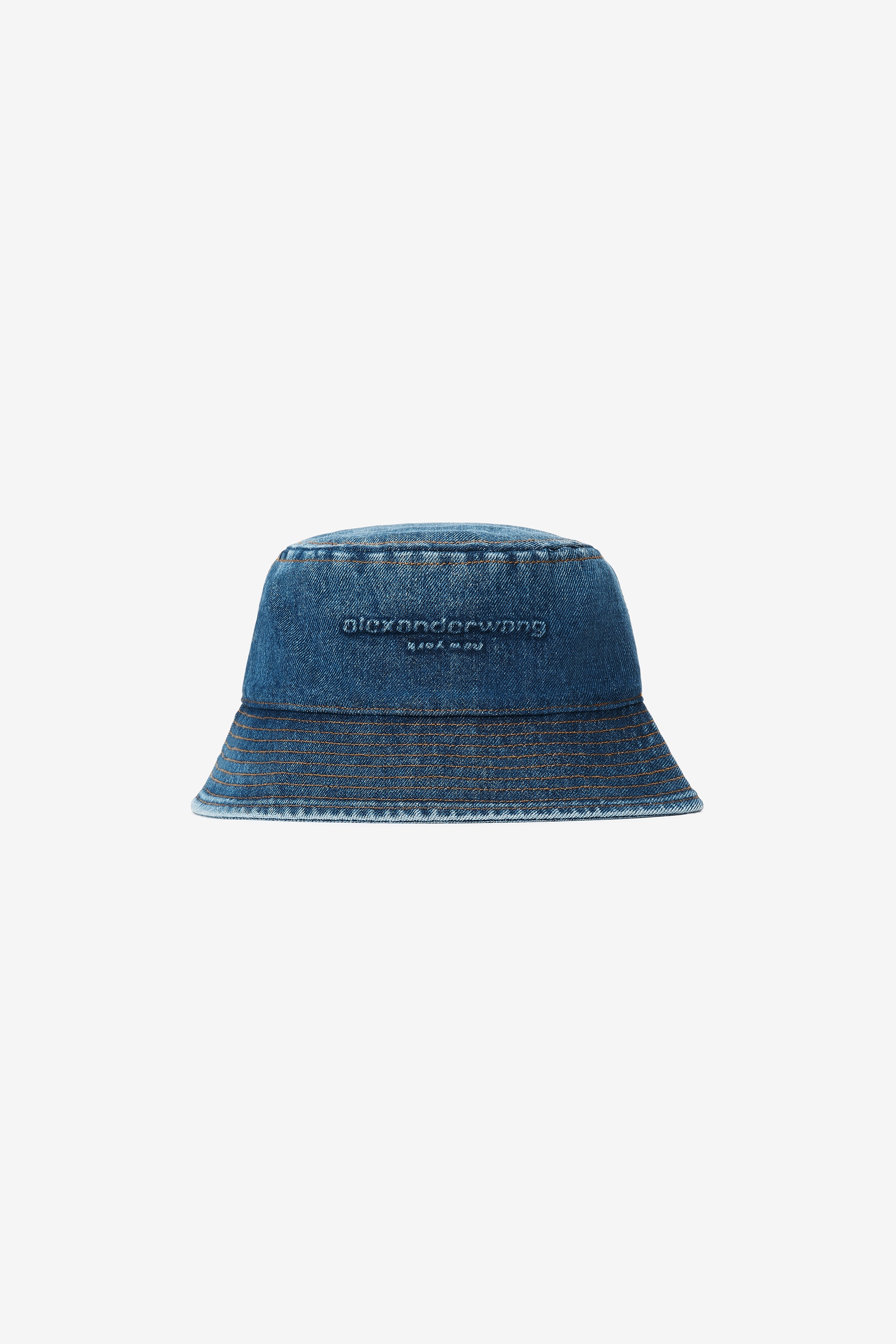 Alexander Wang embossed bucket hat in denim | REVERSIBLE