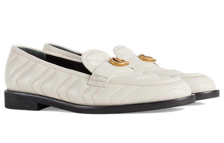 (WMNS) Gucci Loafer With Double G 'White' 670399-BKO60-9022 - 3