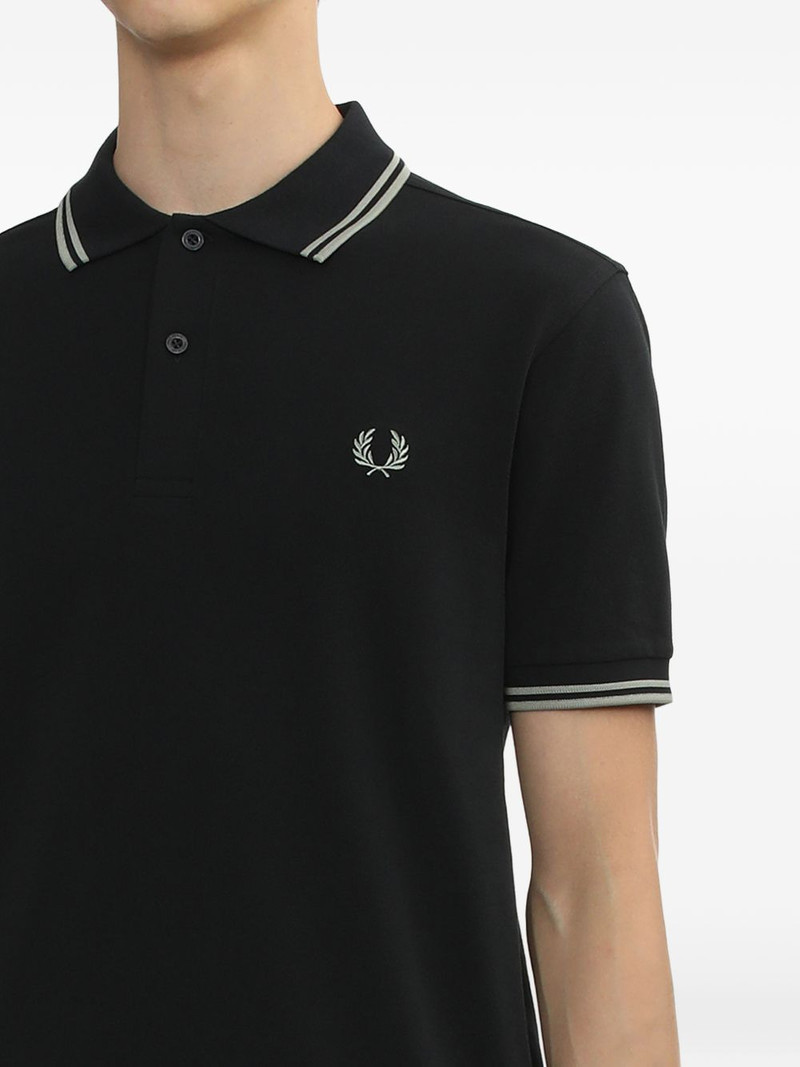 laurel-wreath striped polo shirt 5