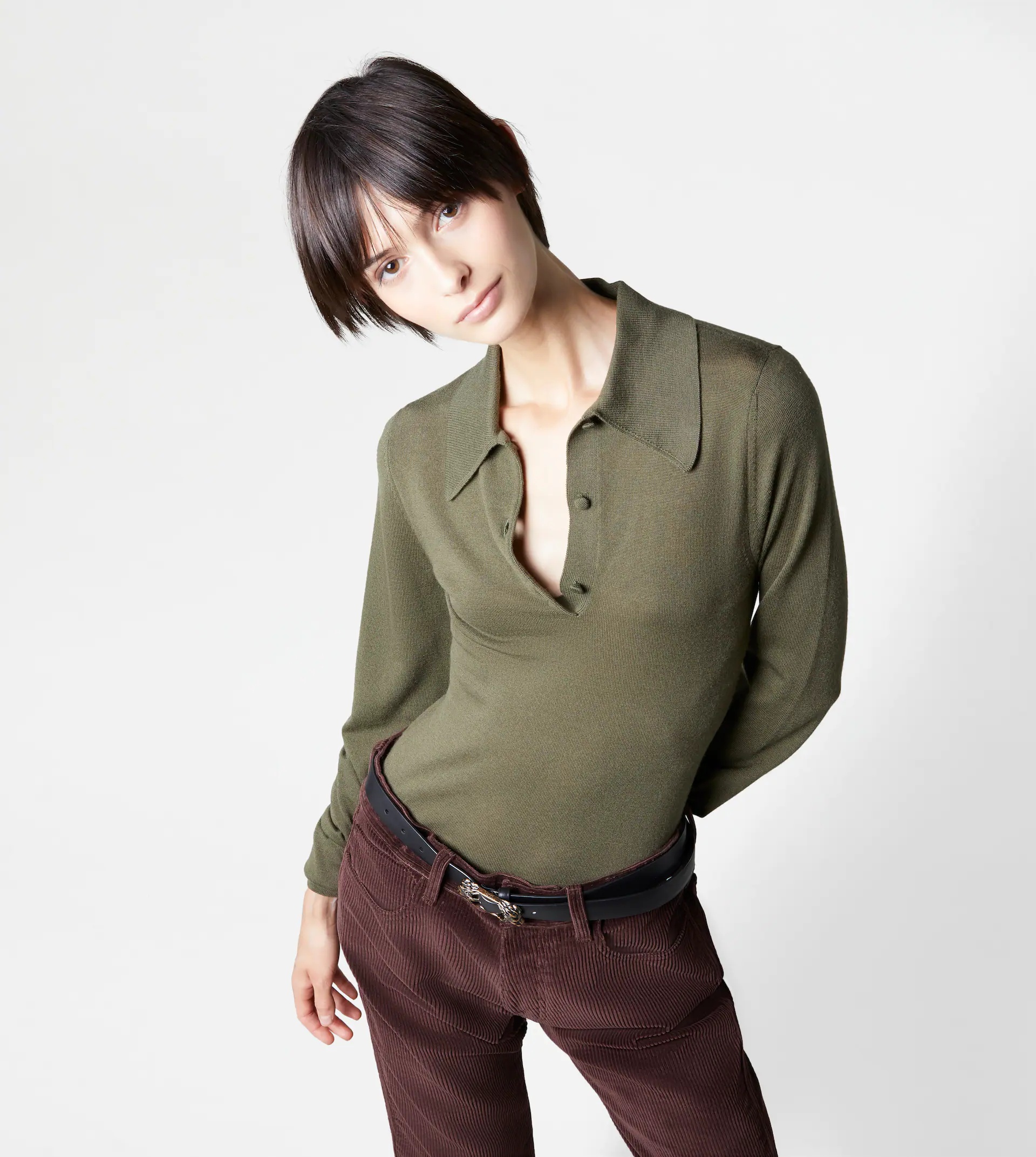 KNITTED BODYSUIT - BROWN - 6