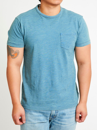RRL by Ralph Lauren Slub Jersey Pocket T-Shirt in Washed Indigo outlook