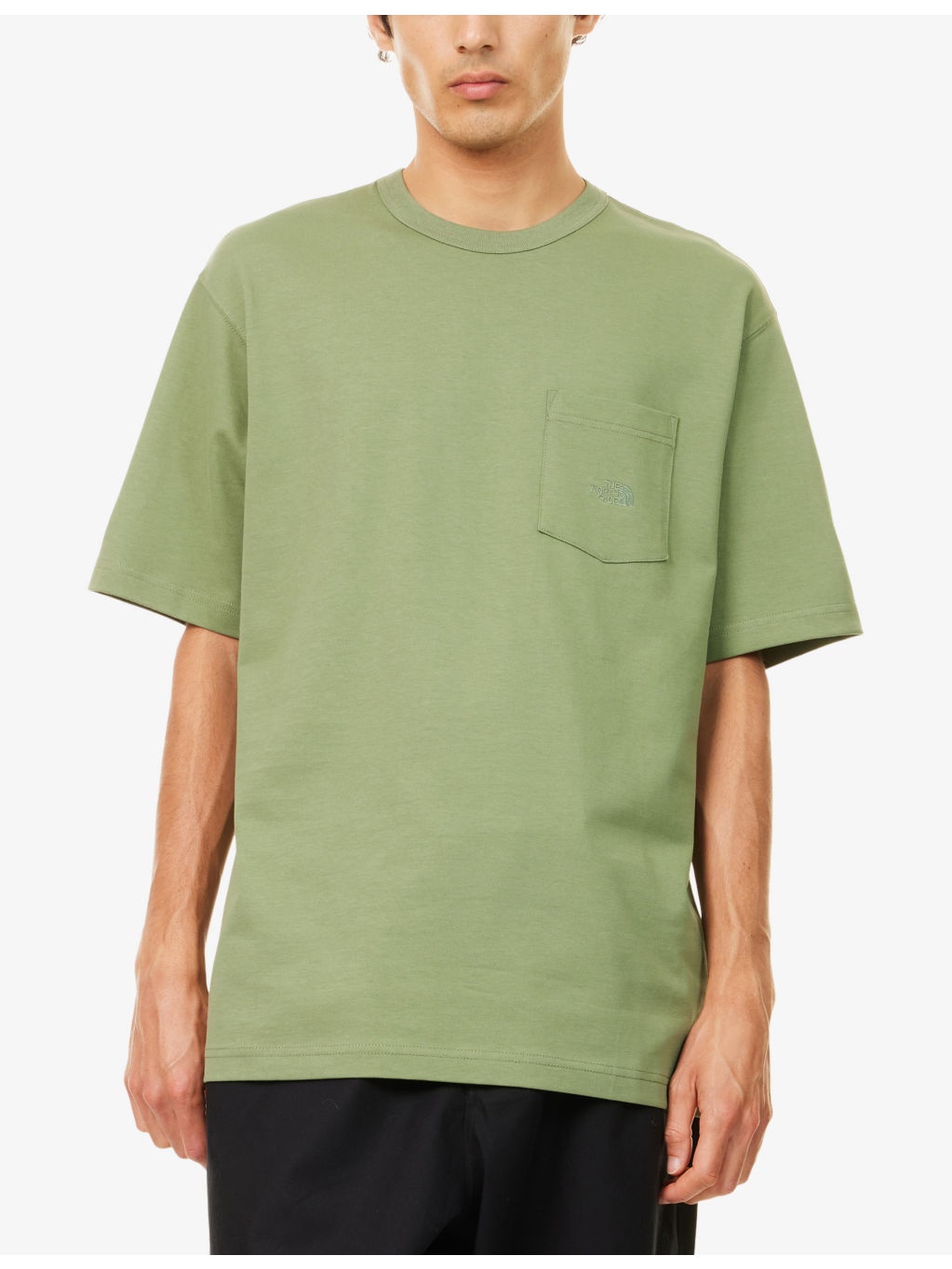 Embroidered-Logo patch-Pocket Cotton T-Shirt - 3
