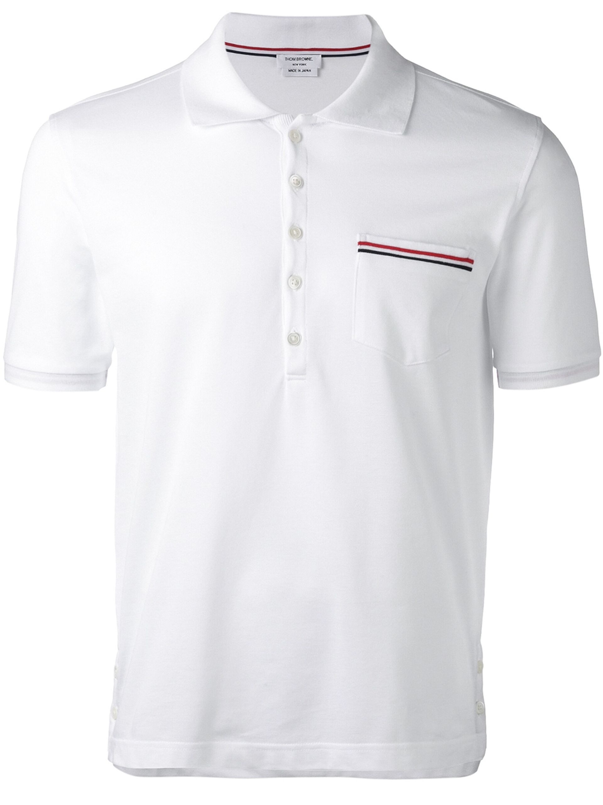 White RWB-Stripe Cotton Polo Shirt - 1