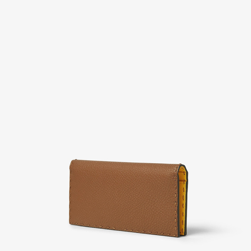 Selleria Wallet Tan-color and sunflower yellow Selleria wallet with 141 hand-sewn stitches 3