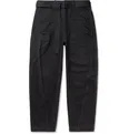 Tapered Belted Cotton-Twill Trousers - 6