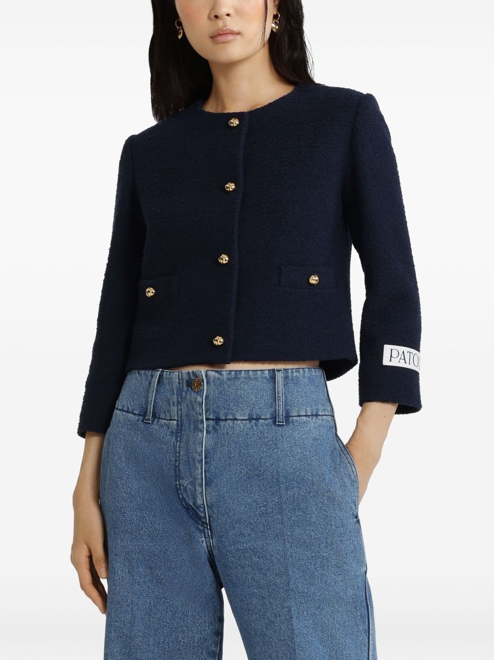 collarless blazer - 4