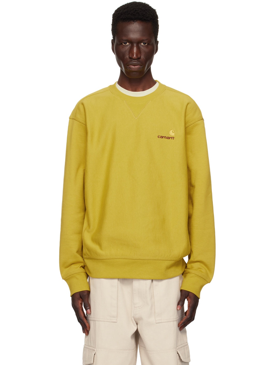 Khaki American Script Sweatshirt - 1