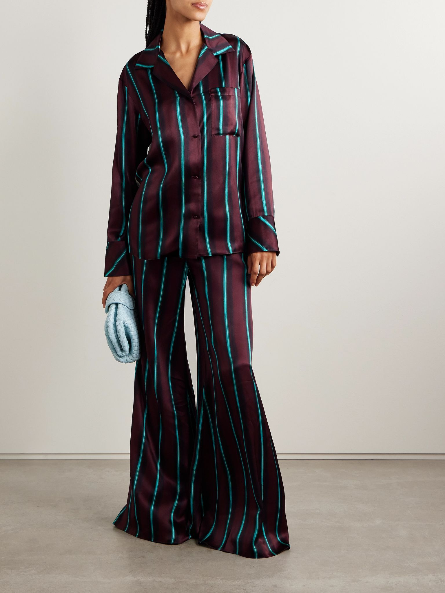 Delan printed silk-satin shirt Multi - 2