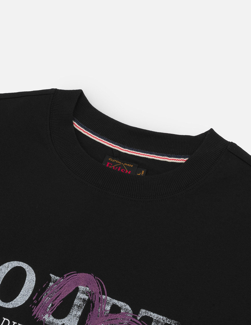 Brushstroke Seagull and Slogan Relax Fit T-shirt 6