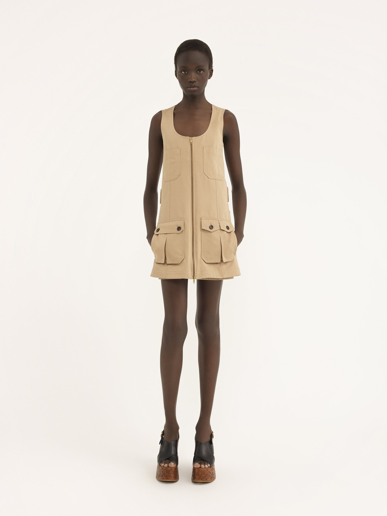 SAHARIENNE DRESS IN COTTON GABARDINE - 3