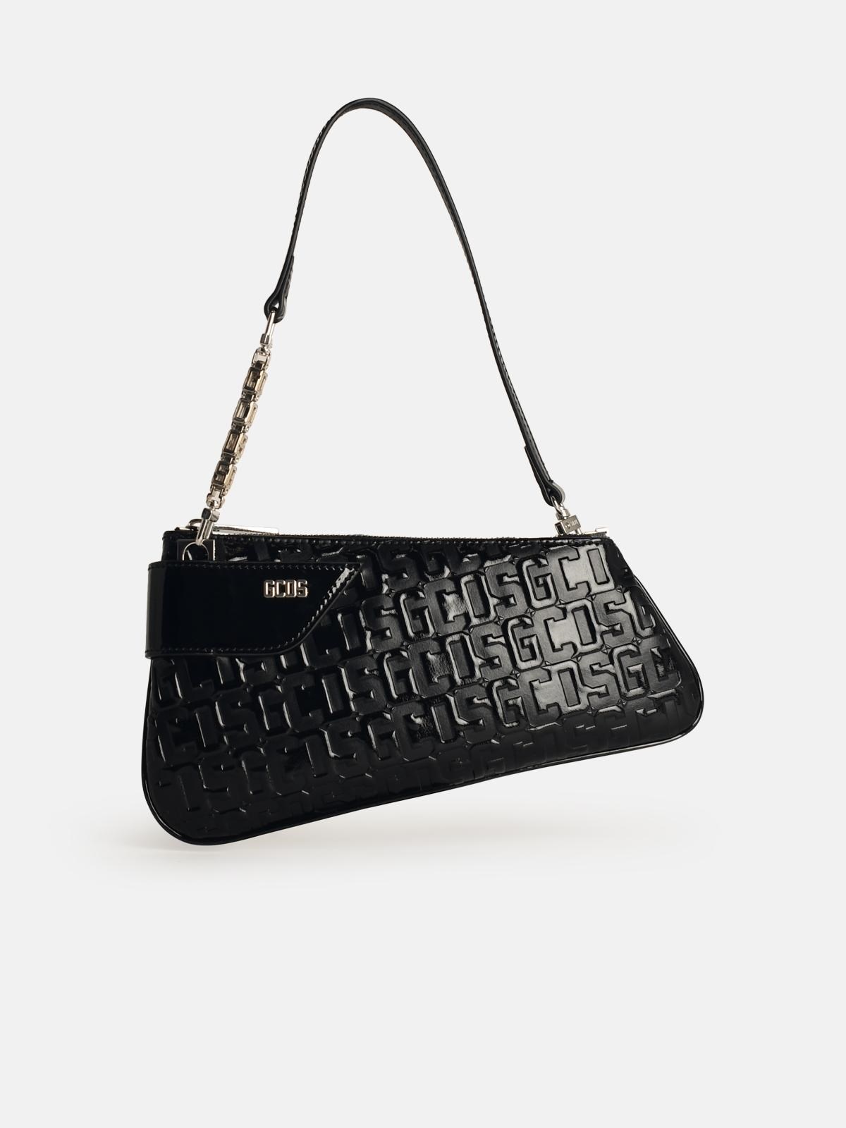 'COMMA' BLACK LEATHER BAG - 1