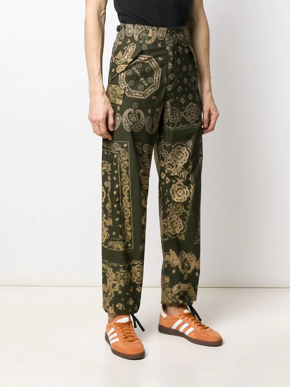 bandana-print straight trousers - 3