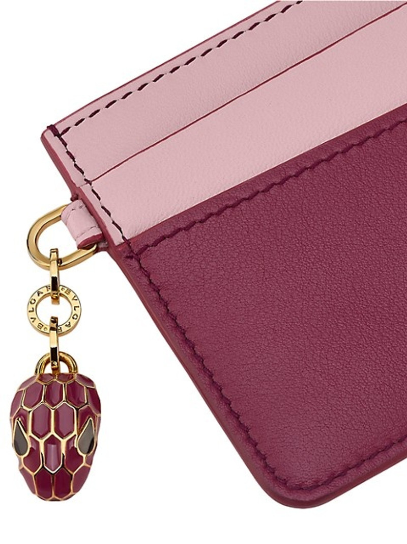 Serpenti Colorblock Leather Card Case 3