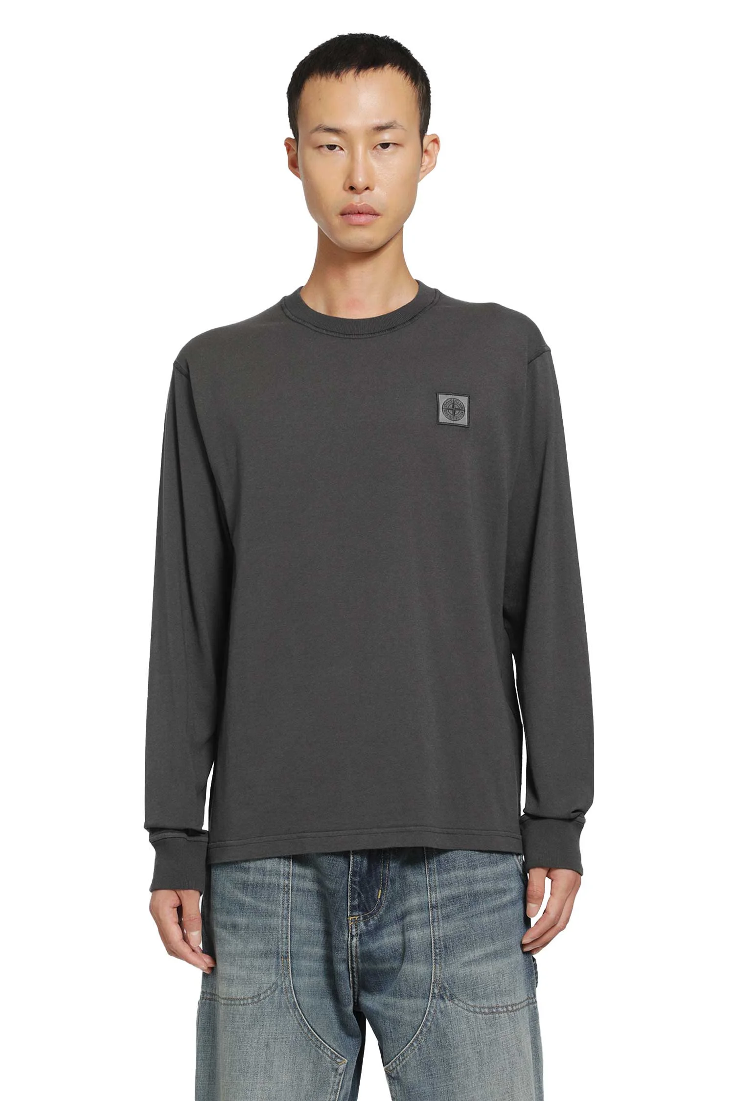 2100025 Cotton Jersey 'fissato' Effect Ls T-shirt - 1