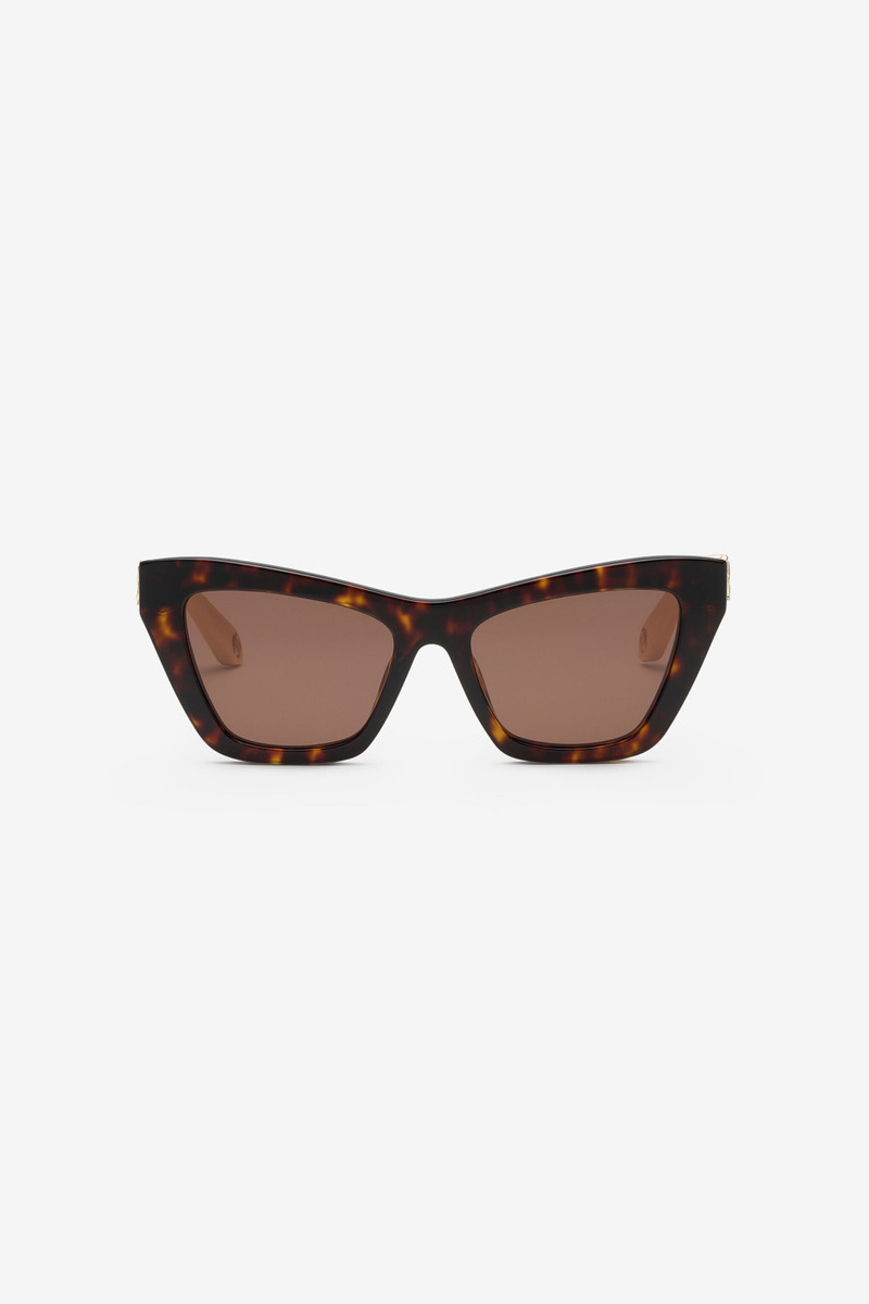 Sunglasses with smooth front and matelassè effect on temples 1