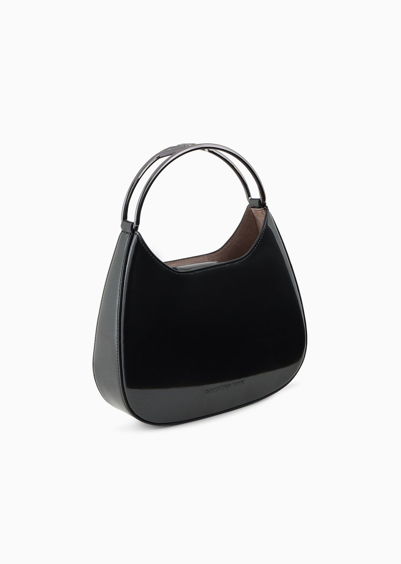 Small hobo bag in patent leather with logo metal handle - 2