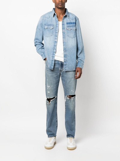 Levi's distressed straight-leg jeans outlook
