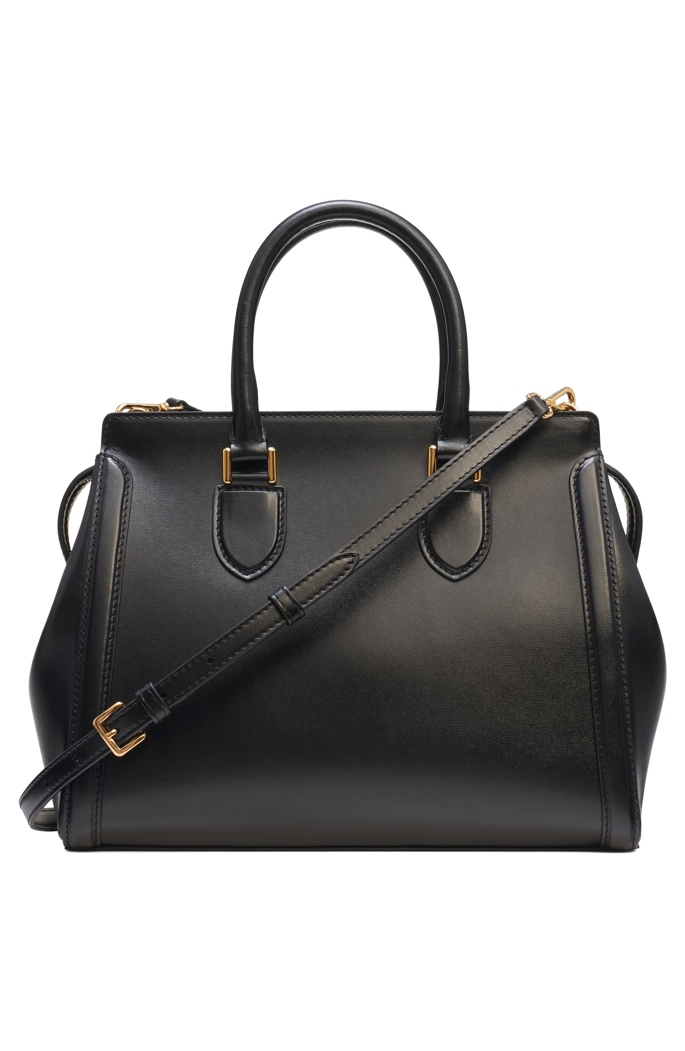 McQueen Large Birdee Boston Handbag in Black/Gold at Nordstrom - 4