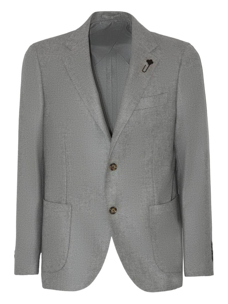 brooch-detail cashmere blazer 1