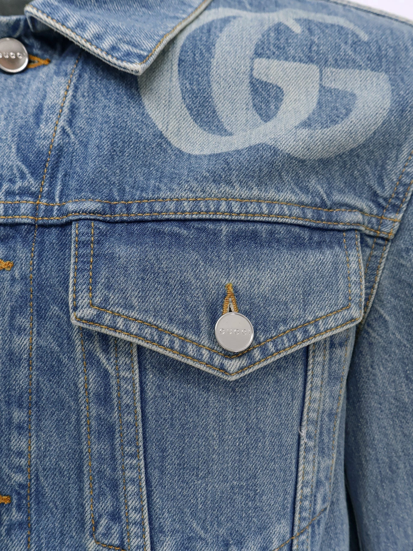Gucci Denim Jacket With Lasered Double G - 5