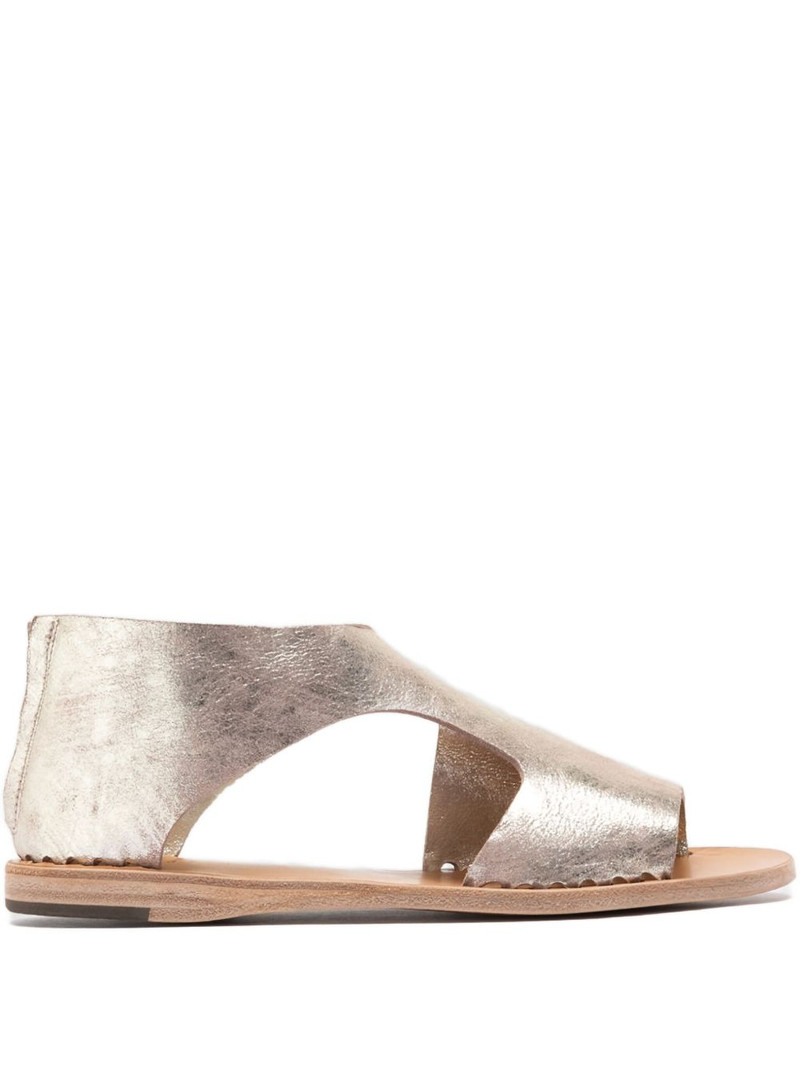 metallic leather sandals 1