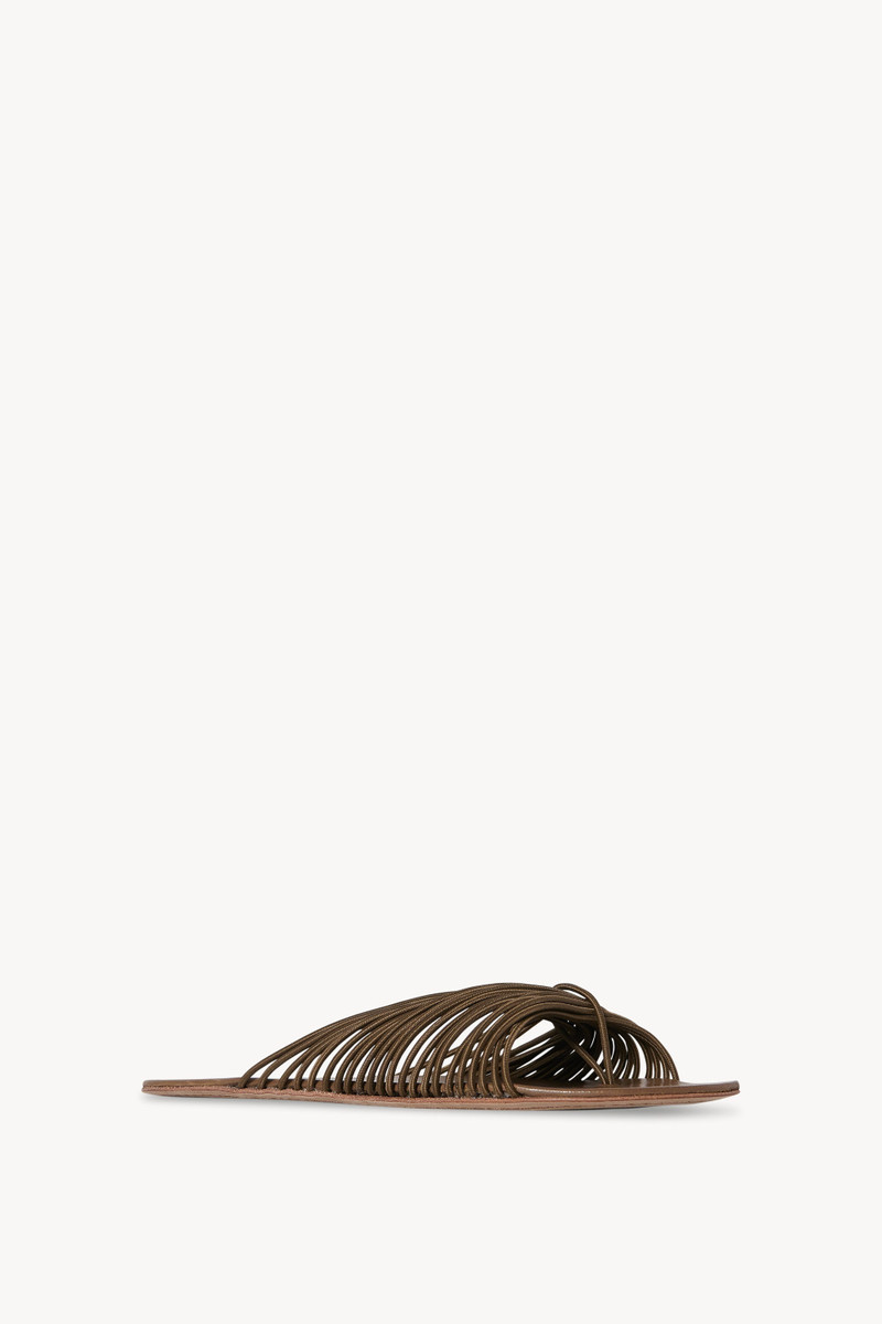 The Row Sara Slide Sandal in Elastic and Leather outlook