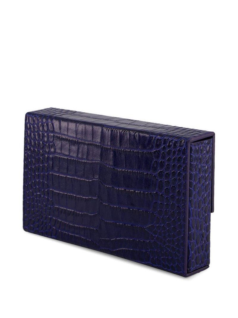 TOM FORD crocodile-effect leather clutch outlook