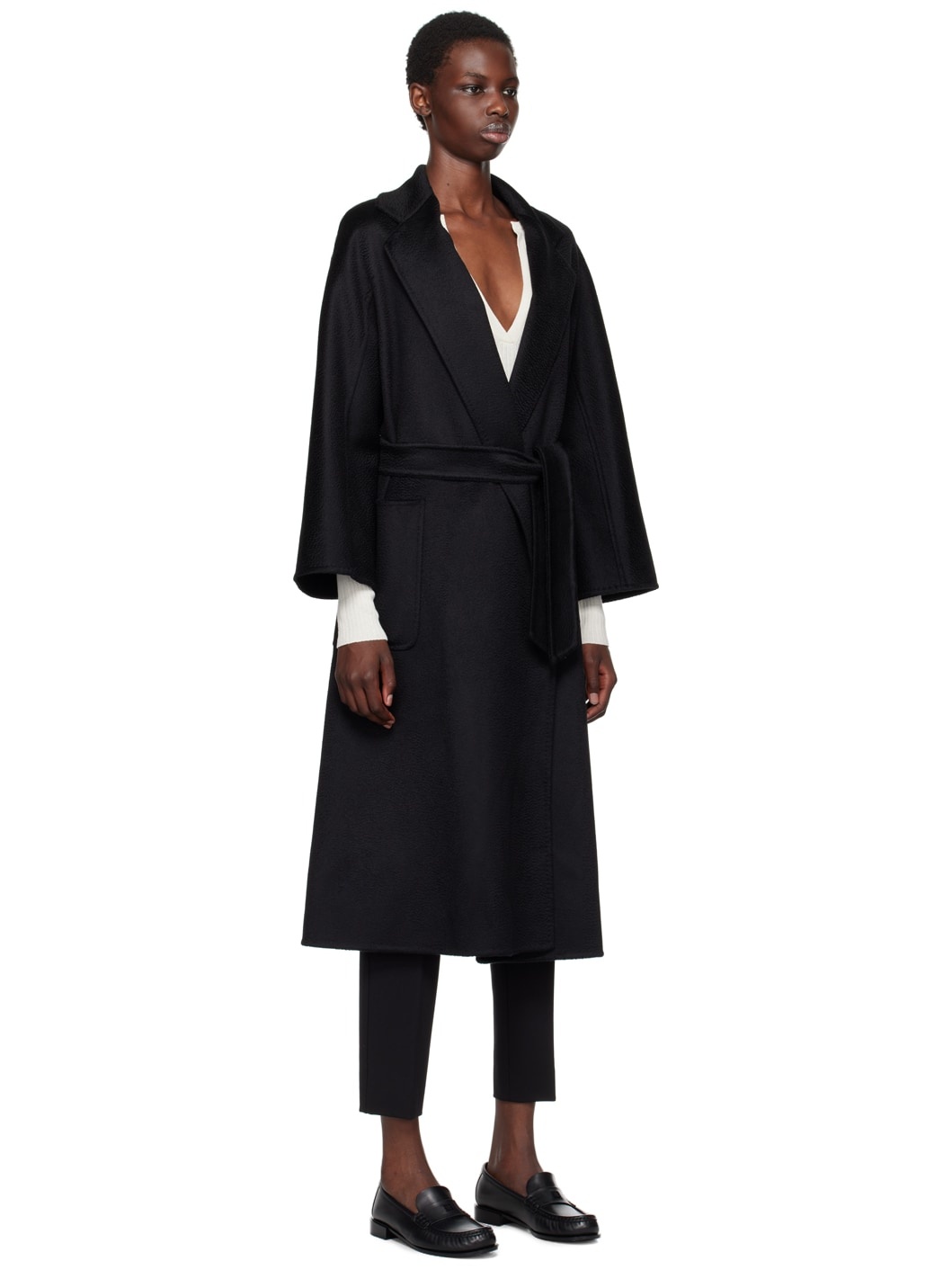 コート MAX MARA Black Cashmere Ludmilla Coat Ludmilla cashmere wrap coat in black - Max Mara | Mytheresa