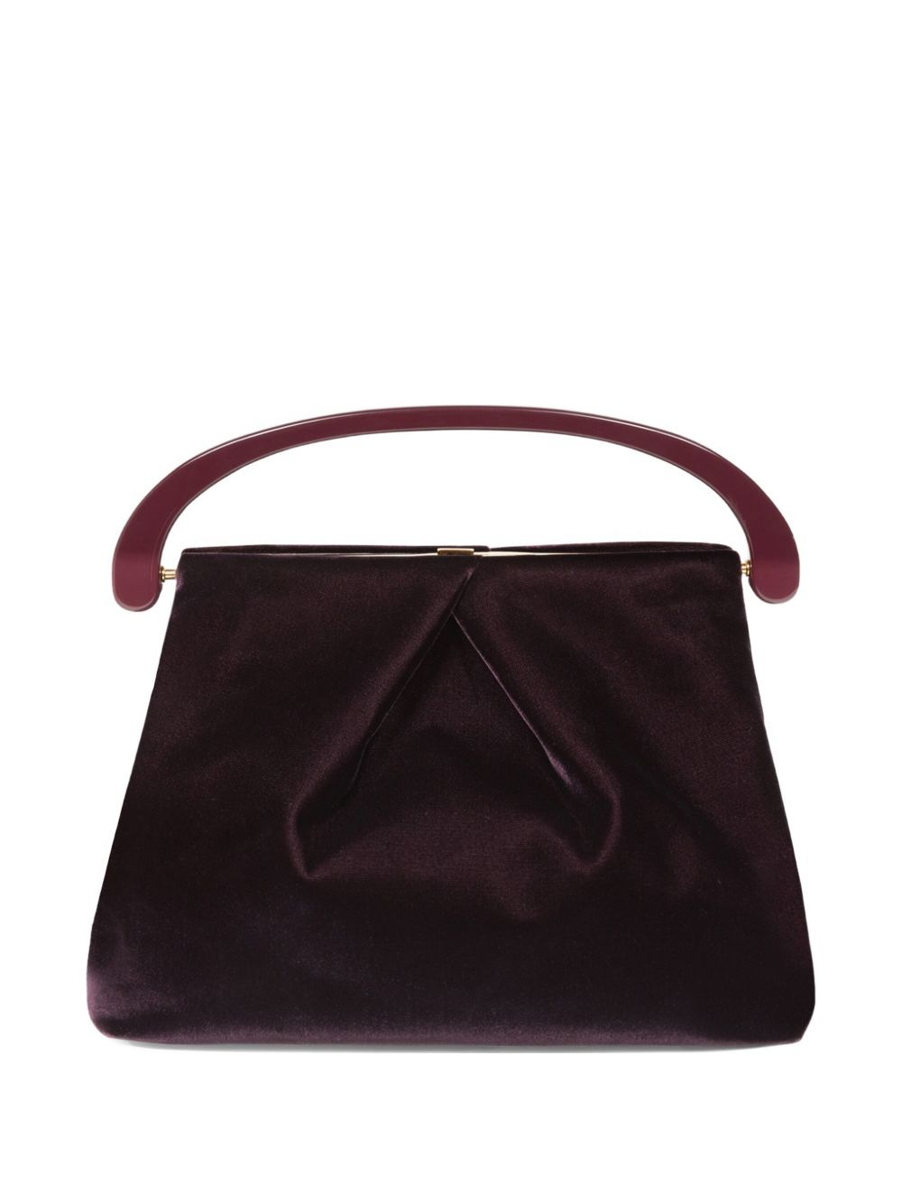 pleated velvet top-handle bag - 1