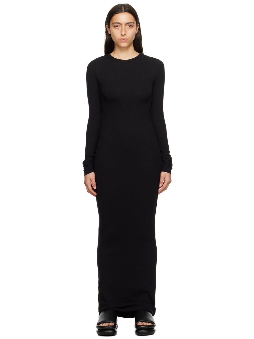 Black Crewneck Maxi Dress - 1