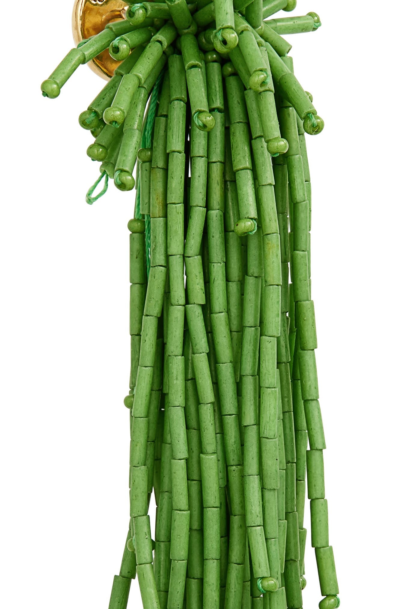 Oscar de la Renta Firework Beaded Tassel Earrings in Fern at Nordstrom - 6