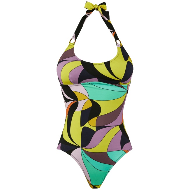 Women Halter One-piece Swimsuit 1984 Invisible Fish - 1