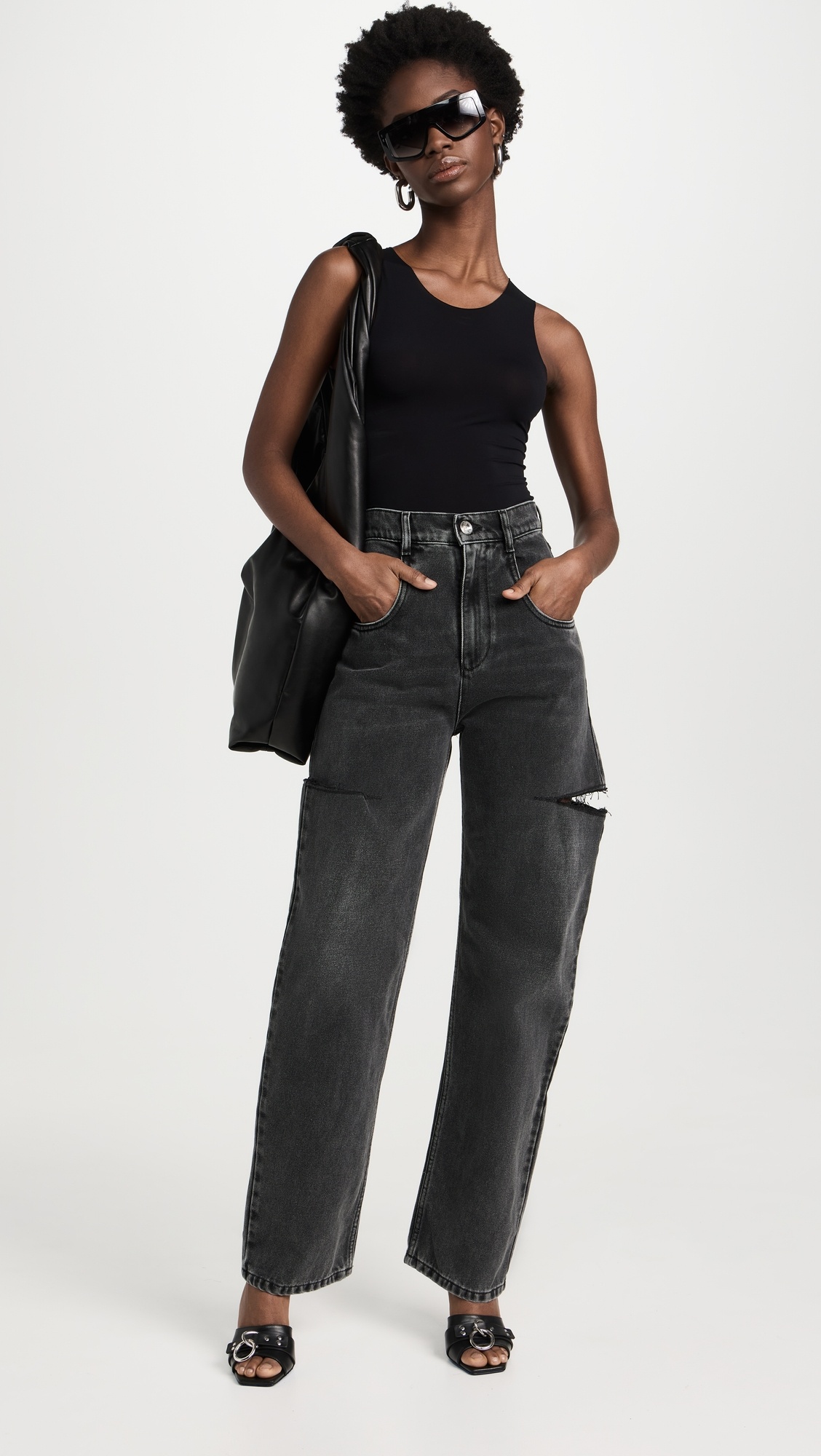 Denim Jeans with Slash Details - 4