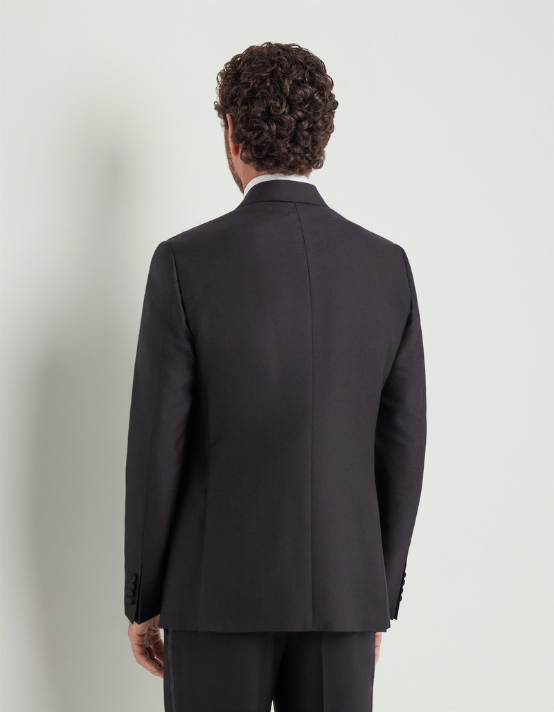 LIGHT BLUE AND BLUE SILK AND CASHMERE REGULAR-FIT OVERCHECK JACKET 191