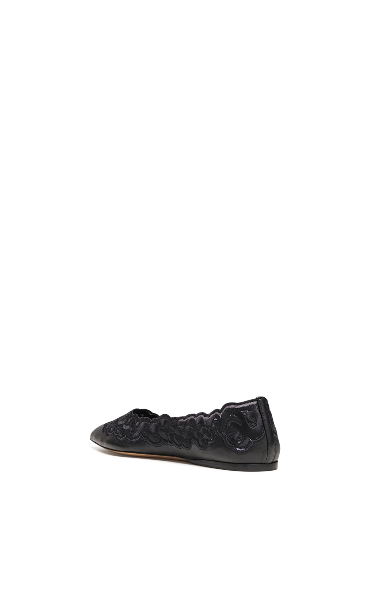 Ziva Flat Shoe in Black Nappa Leather - 3