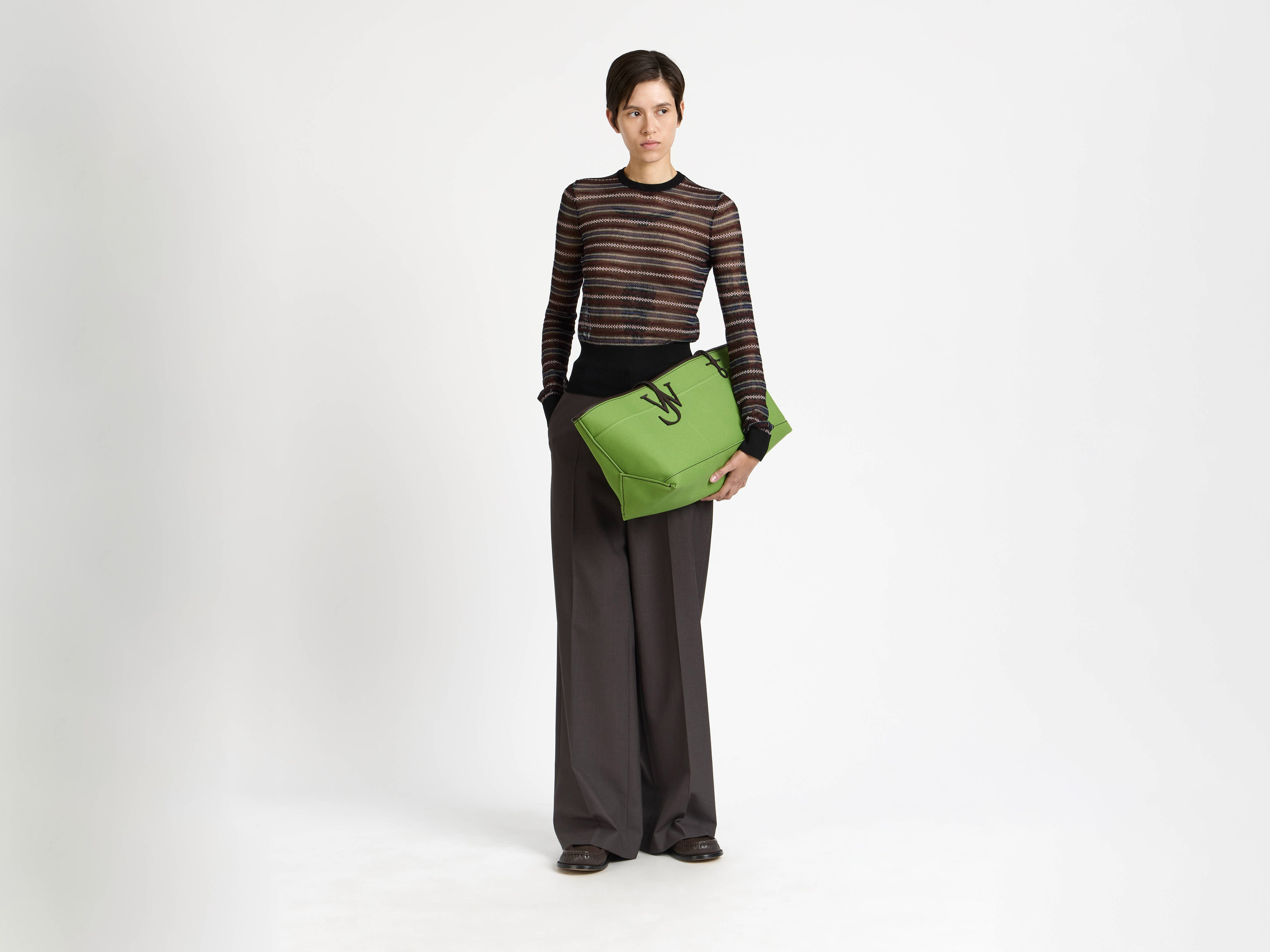 STRETCH ANCHOR CANVAS TOTE IN GREEN - 3
