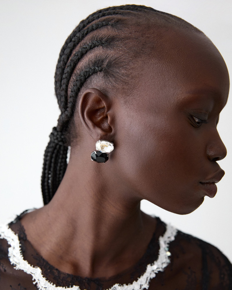 CAROLINA HERRERA Two-Tone Crystal Earrings outlook