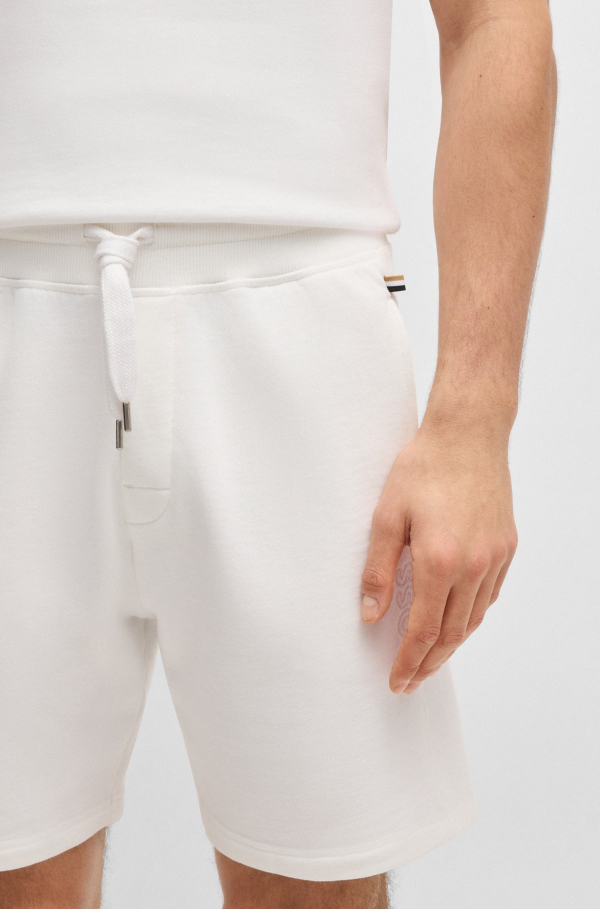 COTTON-TERRY SHORTS WITH OUTLINE LOGO EMBROIDERY - 5