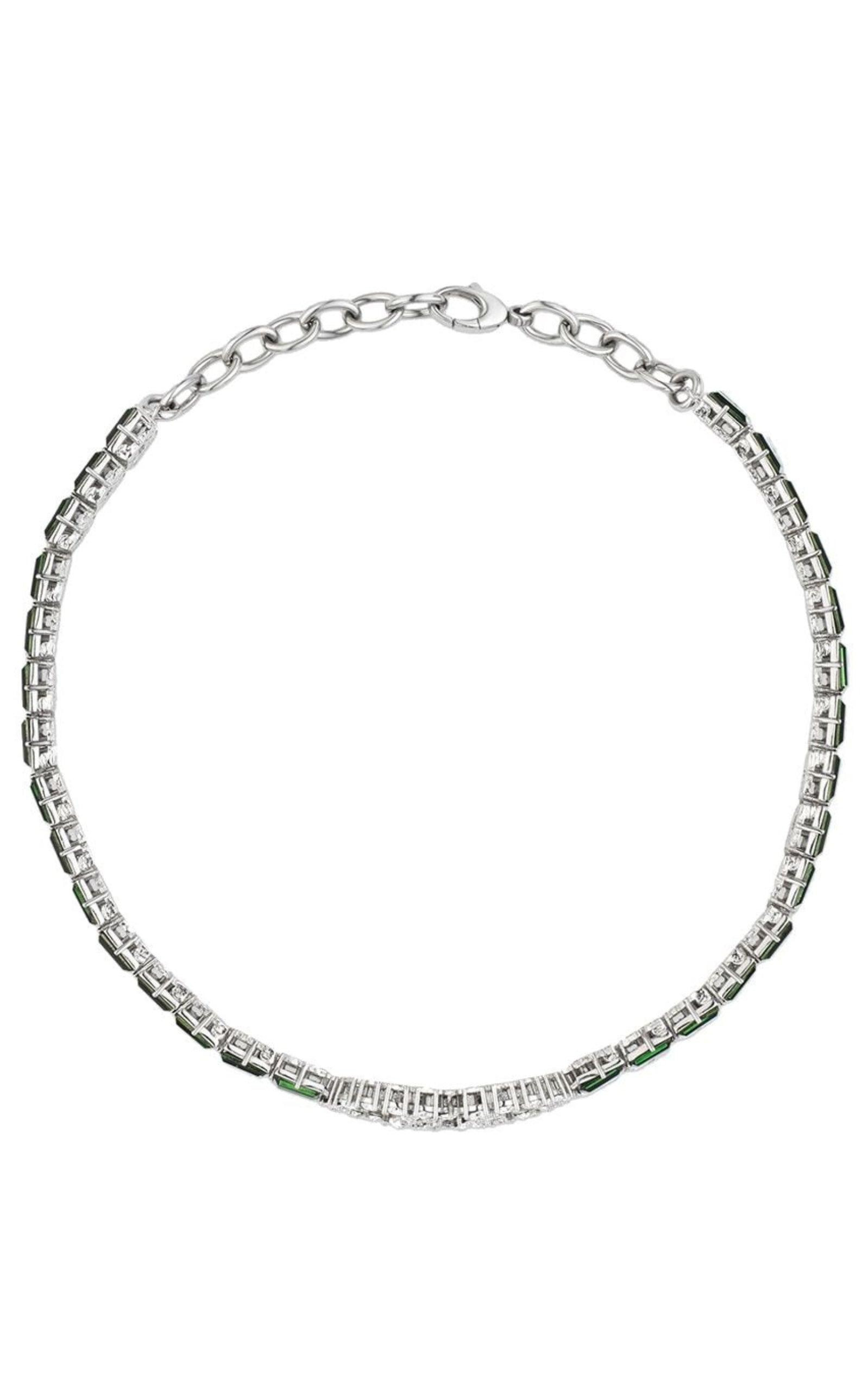 Green Crystal-embellished Tennis Gg Choker - 4