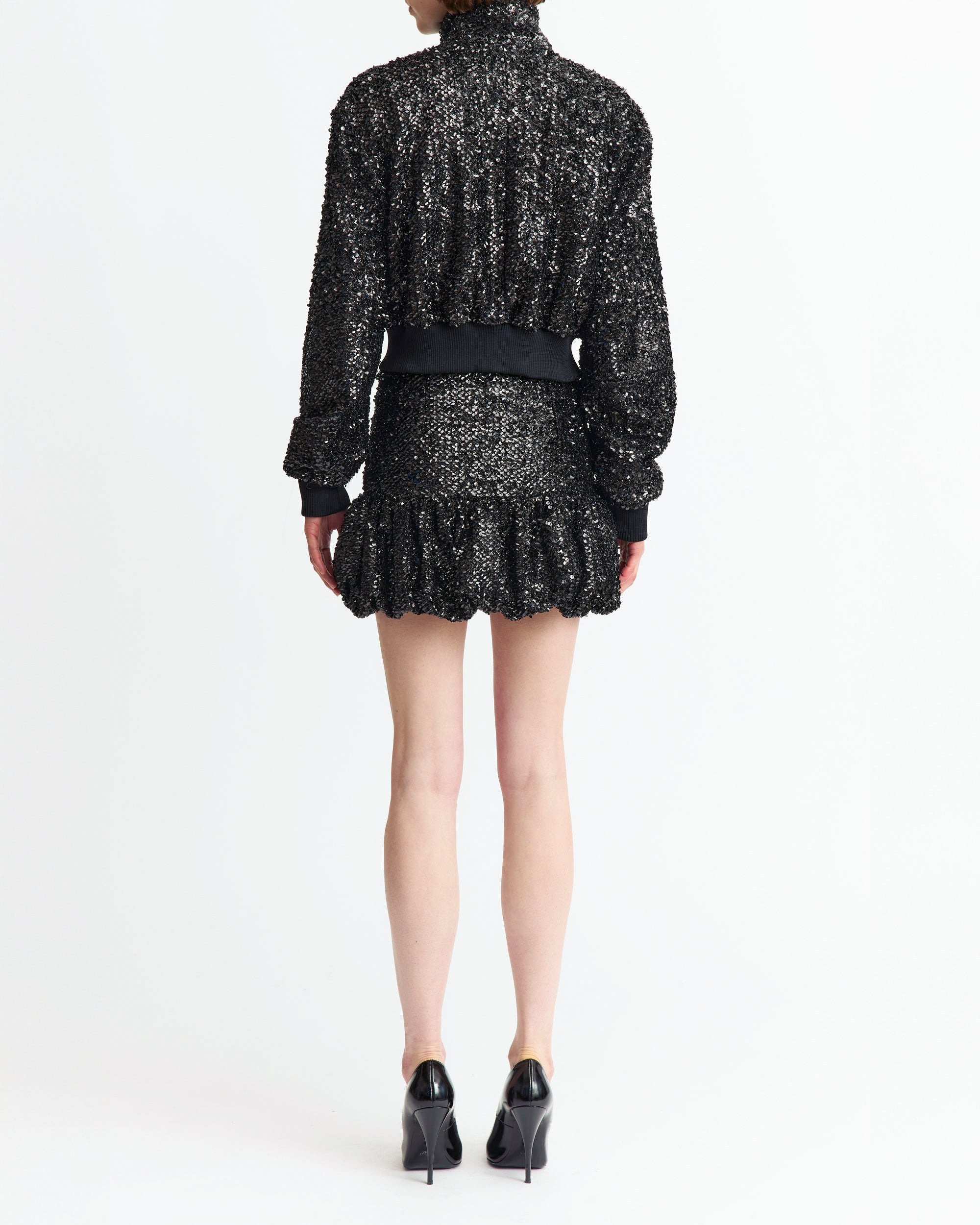 BRANKA MINI SKIRT IN TEXTURED SEQUIN - 4