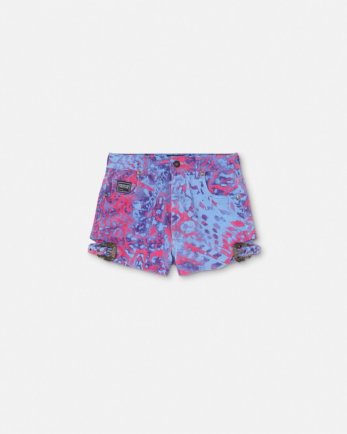 Animalier Baroque Buckle Denim Shorts - 1