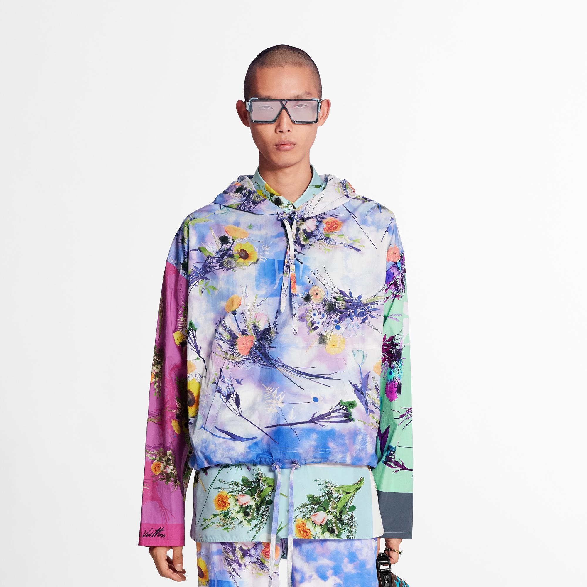 Flowers Poplin Patchwork Hoodie - 4